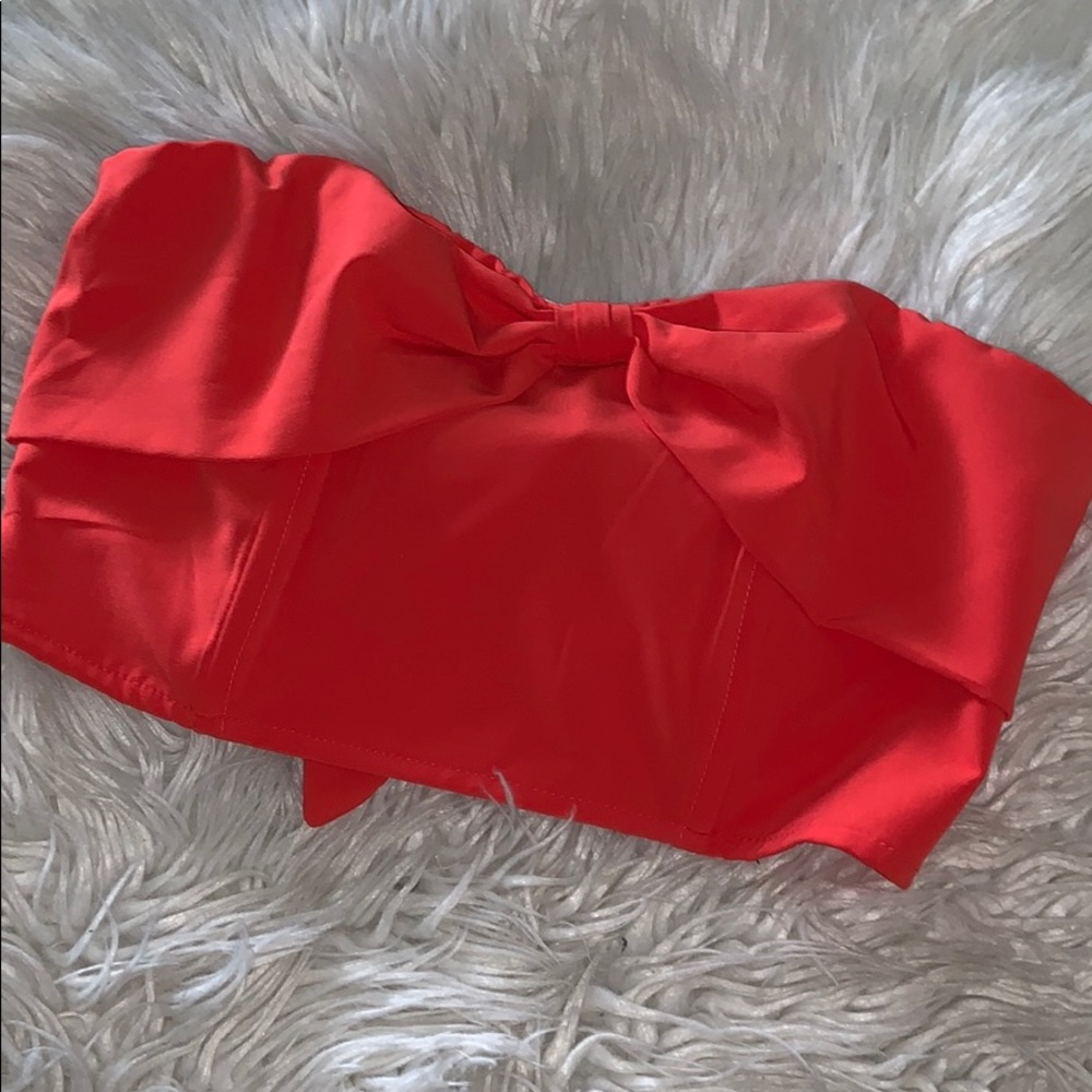 DNA couture strapless crop top sz m nwot